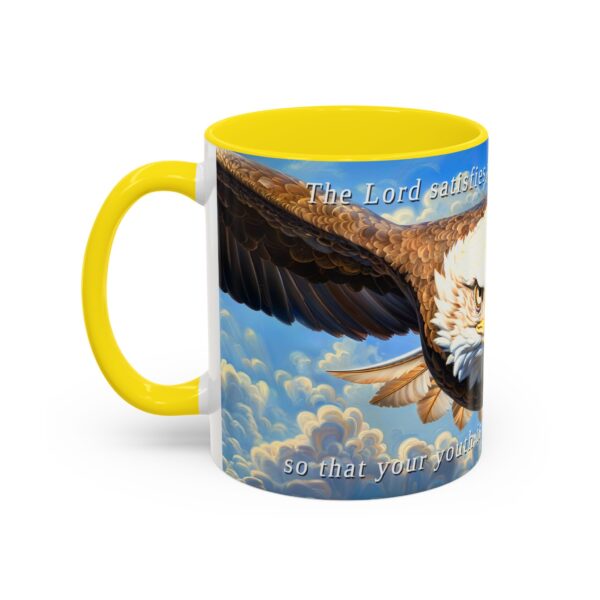 Our inspirational 'Soaring Eagle' and Psalm 103:5 'your youth is renewed like the eagles' design Ceramic Accent Coffee Mug Design is Perfect for Wedding Gifts, Inspirational Decor - Image 51