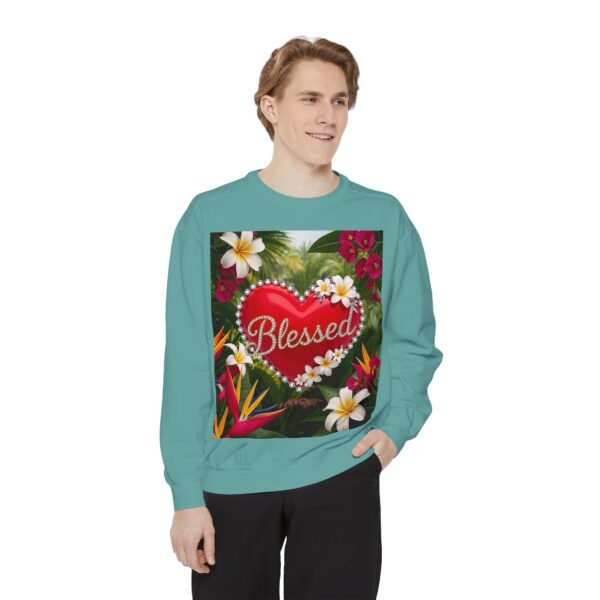 Sweatshirt Unisex with our Inspirational "Blessed" 'Solid Red Heart' Design!! Faith Apparel Gospel Fashion Jumper, Pullover - Image 22