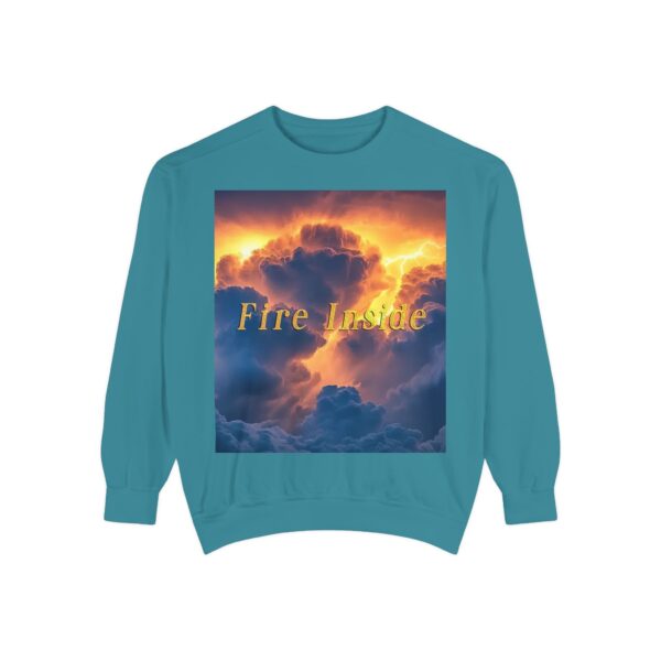 Sweatshirt Unisex Inspirational with our 'Storm Light' "Fire Inside" design! Beauty of Creation Tropical Storm, Jumper, Gift Nature Lovers - Image 16