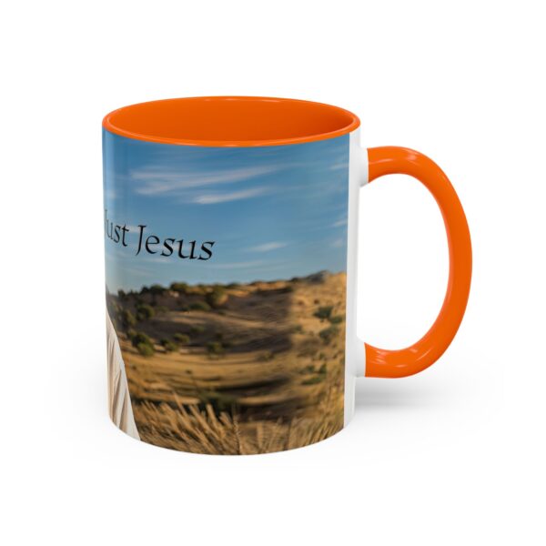Our inspirational "Just Jesus" Ceramic Accent Coffee Mug Design is Perfect for Wedding Gifts, Inspirational Decor - Image 42