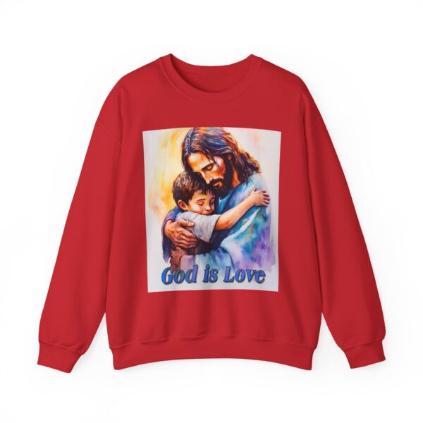 Crewneck Sweatshirt-with our "God is Love" series with Jesus hugging a young boy! Inspirational Biblical Vintage Inspired Gift - Image 25