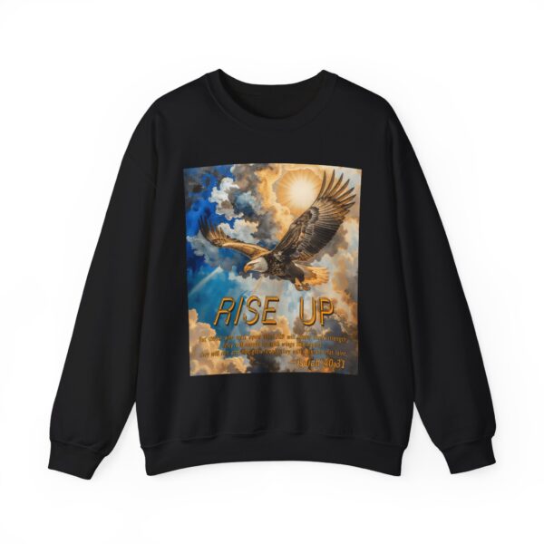Crewneck Sweatshirt-with our "RISE UP" 'soaring eagle' design with Isaiah 40:31! Vintage Inspired Faith Apparel, Gospel Fashion Unisex Heavy - Image 7