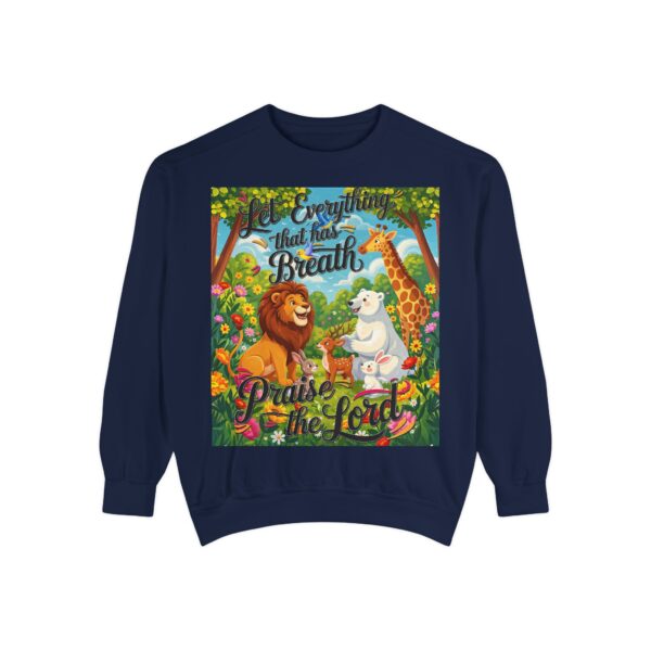 Sweatshirt Unisex with our inspirational "Let Everything that has Breath Praise the Lord!" Design! Faith Apparel Gospel Fashion Jumper, Pullover - Image 36