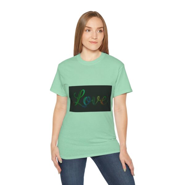 Our inspirational "Love" 'light in darkness' Design!! on a Christian Unisex Cotton T-Shirt, Faith Spiritual Apparel, Love Gift - Image 16