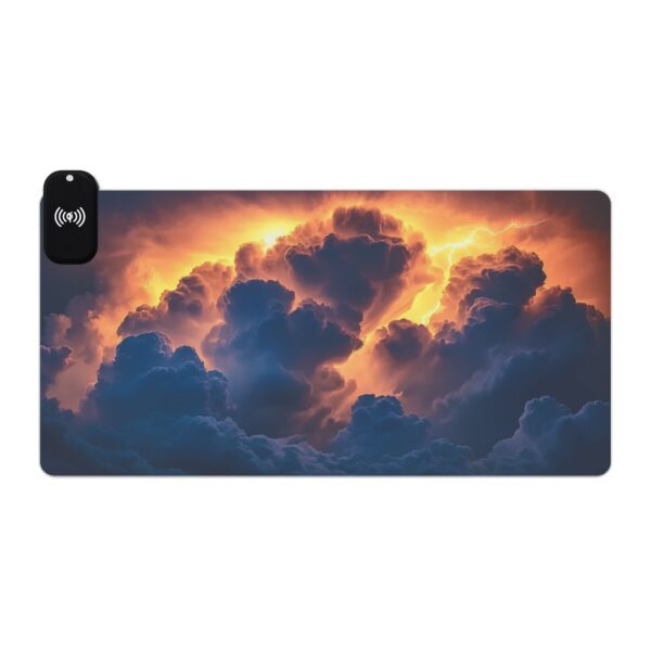 LED + Wireless Charger Gaming Mouse Pad with our 'Storm Light' Design, Gaming Desk Accessory, Tech Gift, Home Office Gamer Essentials - Image 10