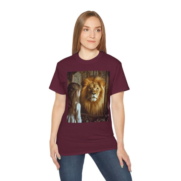 Our 'Lion in the Mirror' Inspirational Design Christian Faith Apparel Unisex Cotton T-Shirt Vintage, Lion of Judah and Aslan-Inspired Gift - Image 10