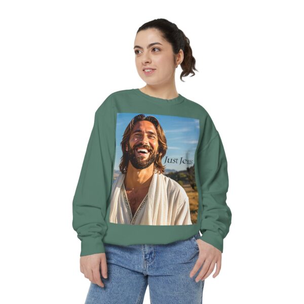 Sweatshirt Unisex with our inspirational  "Just Jesus" Design!! Faith Apparel Gospel Fashion Jumper, Pullover - Image 6