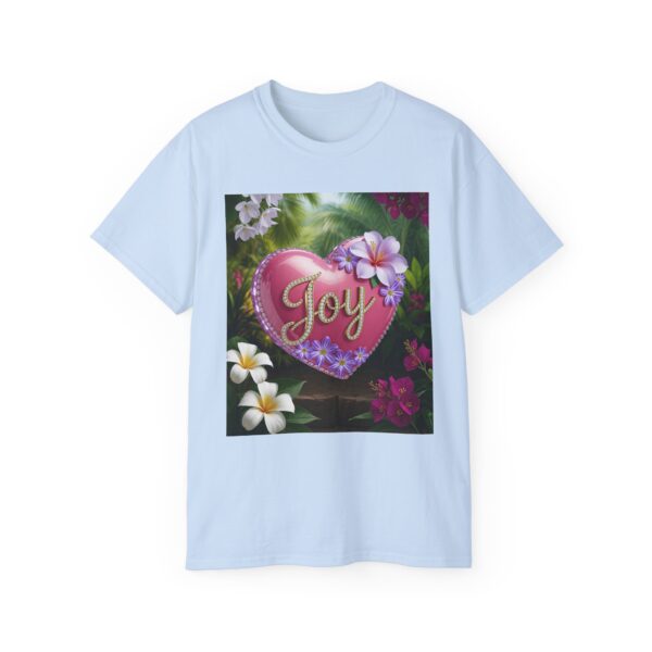 Our inspirational "Joy" 'Solid Pink Heart' Design! on a Christian Unisex Cotton T-Shirt, Faith Spiritual Apparel, Love Gift - Image 19