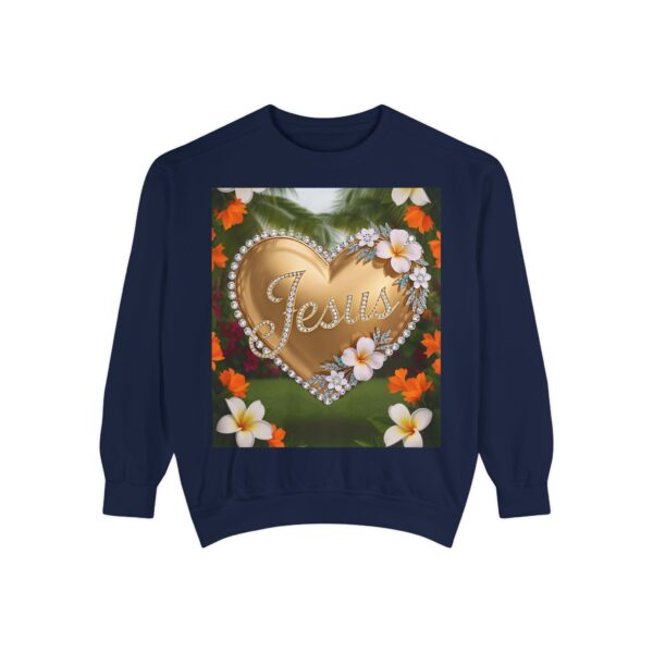 Sweatshirt Unisex with our Inspirational "Jesus" 'Diamond Ring-Solid Gold Heart' Design! Faith Apparel Gospel Fashion - Image 39