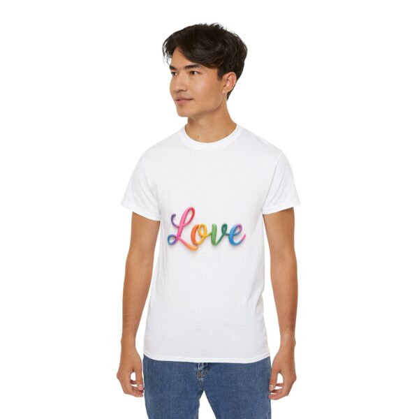 Our inspirational "Love" Design!! on a Christian Unisex Cotton T-Shirt, Faith Spiritual Apparel, Love Gift - Image 4