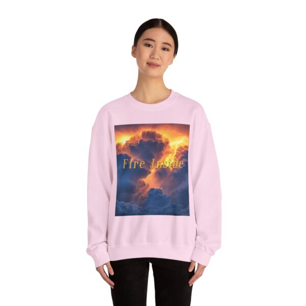 Crewneck Sweatshirt with our 'Storm Light' "Fire Inside" design! Beauty of Creation Tropical Storm Inspirational Sweatshirt Unisex - Image 50