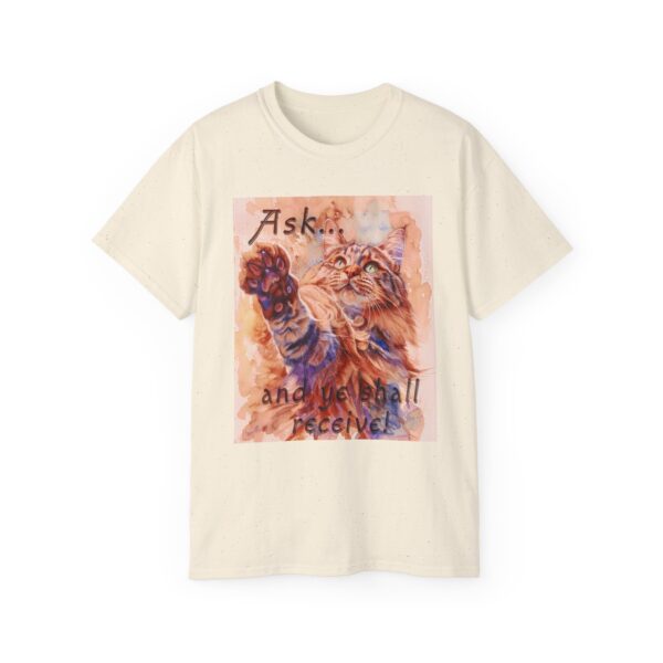 Our "Ask ...and ye shall receive" Matt 7:7 featuring a Maine Coon Cat asking for a treat! Vintage Christian Faith Apparel Unisex Cotton T-Shirt, Thoughtful Quote, Philippians 4:8 - Image 22