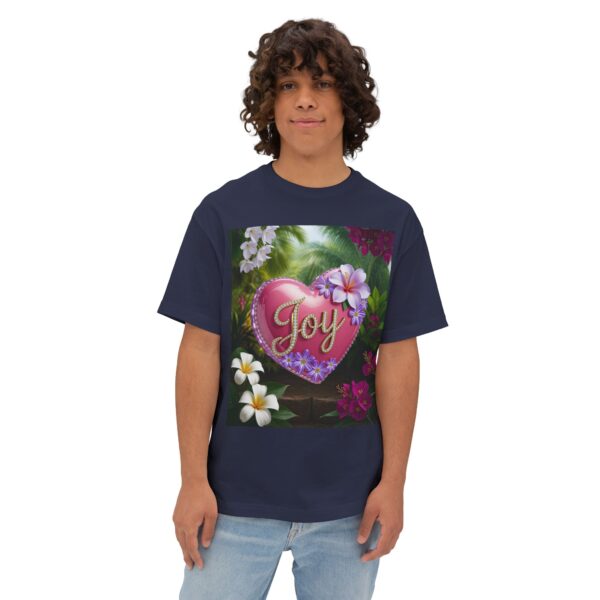 Our Inspirational "Joy" 'Solid Pink Heart' Design! Boxy T-Shirt Christian Faith Apparel Unisex Cotton Tee, Oversized Boxy Top T-shirt - Image 11