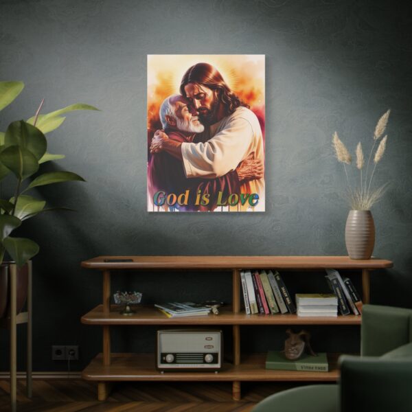 Inspirational Wall Art Canvas, "God is Love" Jesus hugging Papa! Print, Christian Home Decor, Uplifting Religious Gift, Faith-Based Artwork - Image 18