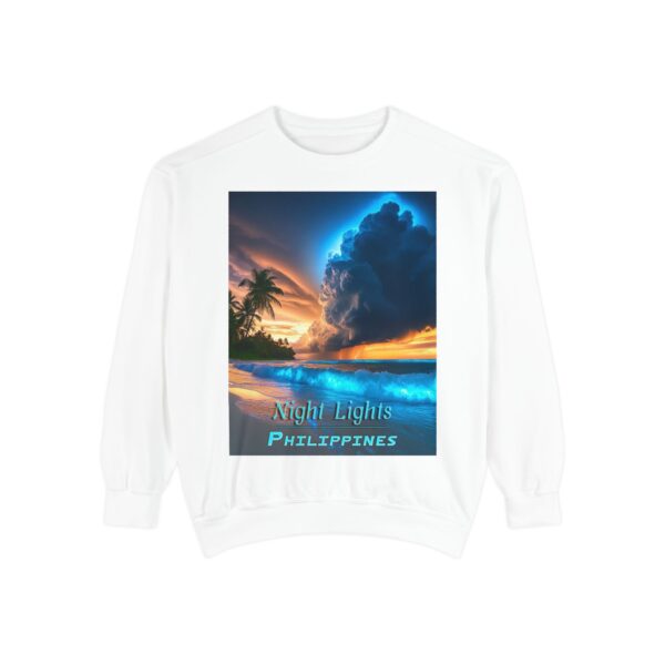 Sweatshirt Unisex Inspirational with our "Night Lights-Philippines" design! Beauty of Creation Tropical Beach Comfort, Jumper, Gift - Image 3