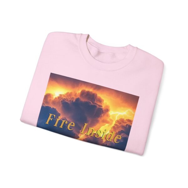 Crewneck Sweatshirt with our 'Storm Light' "Fire Inside" design! Beauty of Creation Tropical Storm Inspirational Sweatshirt Unisex - Image 49