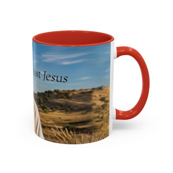 Our inspirational "Just Jesus" Ceramic Accent Coffee Mug Design is Perfect for Wedding Gifts, Inspirational Decor - Image 14