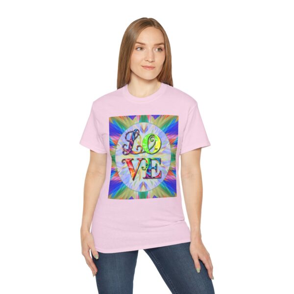 Our inspirational "Love" 'kaleidoscope' Design!! on a Christian Unisex Cotton T-Shirt, Faith Spiritual Apparel, Love Gift - Image 28