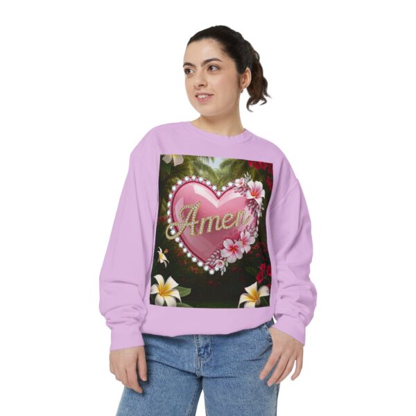 Sweatshirt Unisex Inspirational-With Our "Amen" 'Solid Pink Heart' Christian Apparel Faith-Based Gospel Comfort Philippians 4:8 Gift Jumper - Image 29