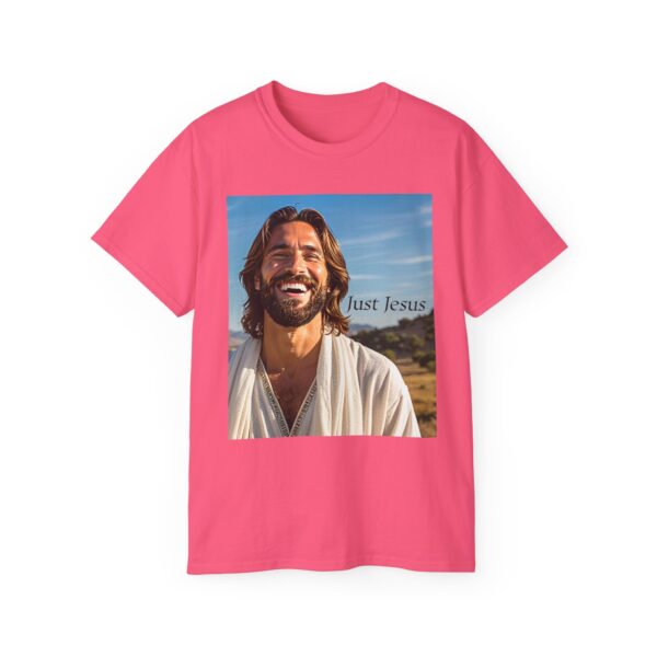 Our inspirational "Just Jesus" Design!! on a Christian Unisex Cotton T-Shirt, Faith Spiritual Apparel, Love Gift - Image 27