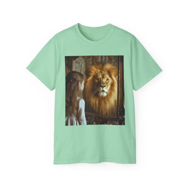Our 'Lion in the Mirror' Inspirational Design Christian Faith Apparel Unisex Cotton T-Shirt Vintage, Lion of Judah and Aslan-Inspired Gift - Image 13