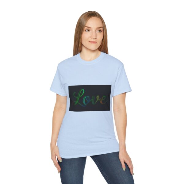 Our inspirational "Love" 'light in darkness' Design!! on a Christian Unisex Cotton T-Shirt, Faith Spiritual Apparel, Love Gift - Image 20