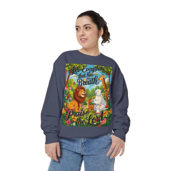 Sweatshirt Unisex with our inspirational "Let Everything that has Breath Praise the Lord!" Design! Faith Apparel Gospel Fashion Jumper, Pullover - Image 34