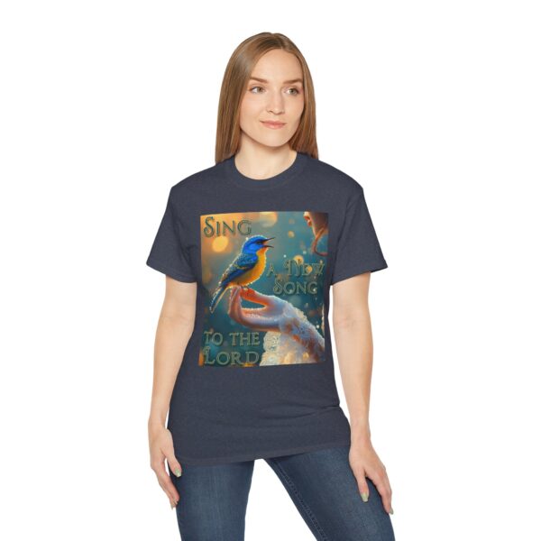 Our 'Song Bird' "Sing a New Song" Inspirational Christian Unisex Cotton T-Shirt, Faith Spiritual Apparel, Gift for Christians - Image 23
