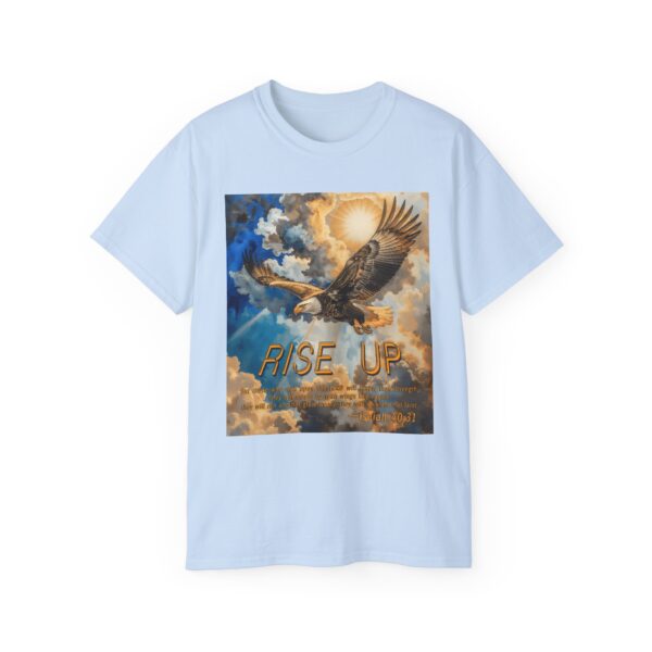 Cotton T-shirt with our "RISE UP" 'soaring eagle' design with Isaiah 40:31! Vintage Christian Faith Apparel Unisex Cotton T-Shirt, Thoughtful Quote - Image 19