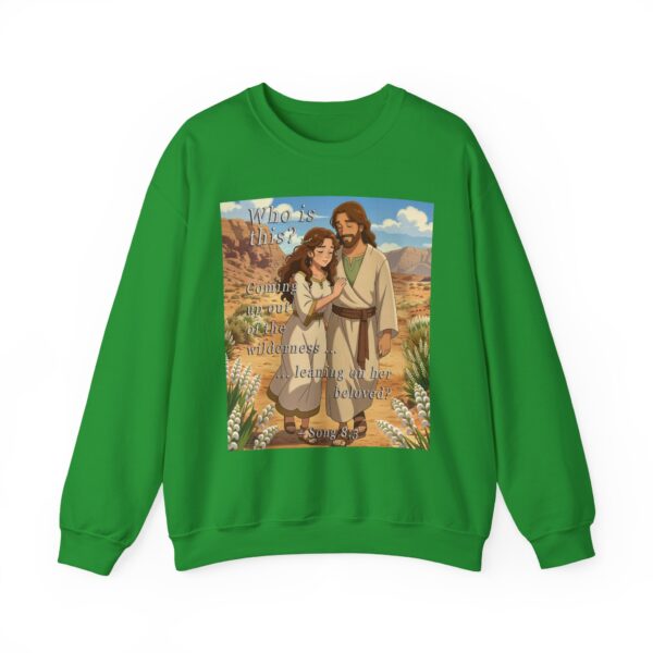 Crewneck Sweatshirt-with our inspirational 'Who is this?' from Song of Solomon 8:5 with an ANIME style design! Vintage Inspired Faith Apparel, Gospel Fashion Unisex Heavy - Image 13