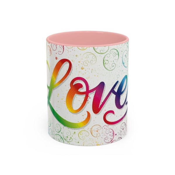 Our inspirational "Love" 'spirals' Ceramic Accent Coffee Mug Design is Perfect for Wedding Gifts, Inspirational Decor - Image 9