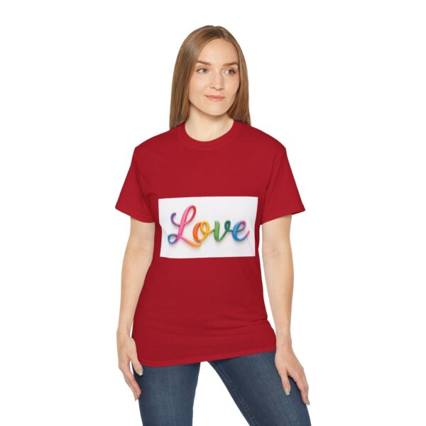 Our inspirational "Love" Design!! on a Christian Unisex Cotton T-Shirt, Faith Spiritual Apparel, Love Gift - Image 30