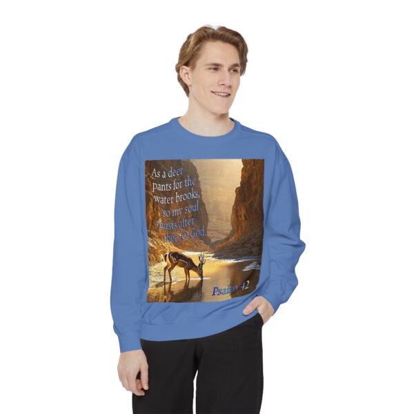 Sweatshirt Unisex with our inspirational Psalm 42 'As a Deer Pants' design! Faith Apparel Gospel Fashion Jumper, Pullover - Image 32
