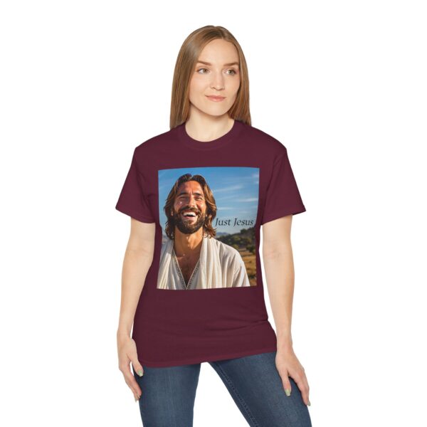 Our inspirational "Just Jesus" Design!! on a Christian Unisex Cotton T-Shirt, Faith Spiritual Apparel, Love Gift - Image 10