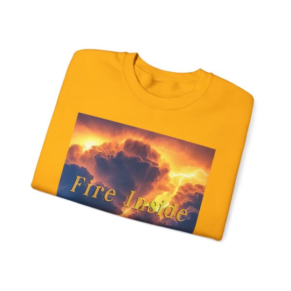 Crewneck Sweatshirt with our 'Storm Light' "Fire Inside" design! Beauty of Creation Tropical Storm Inspirational Sweatshirt Unisex - Image 21