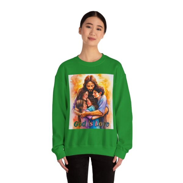 Crewneck Sweatshirt-with our "God is Love" series with Jesus hugging a young family! Inspirational Biblical Vintage Inspired Gift - Image 10
