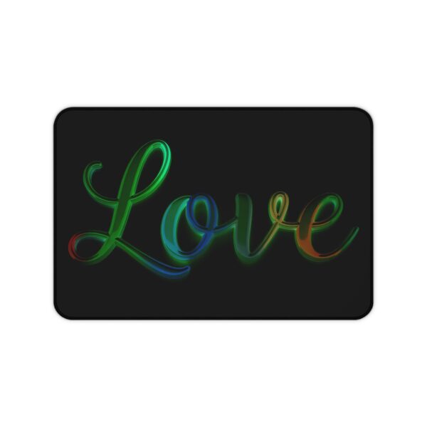Inspirational Desk Mat with our "Love" 'light in darkness' Design. Mouse Pad, Office Decor Desk Accessory, Gaming Pad, Computer Mat, Non-Slip