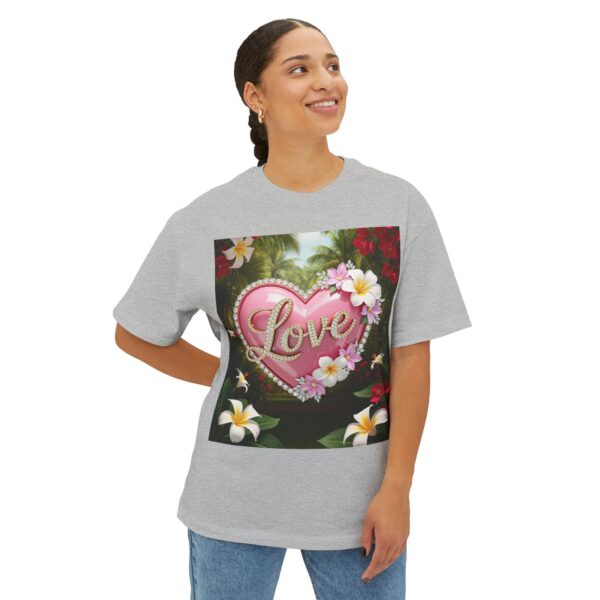 Our Inspirational "Love" 'Solid Pink Heart' Design! Boxy T-Shirt Christian Faith Apparel Unisex Cotton Tee, Oversized Boxy Top T-shirt - Image 10
