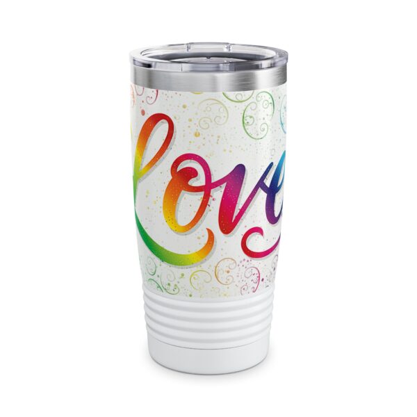 Our inspirational "Love" 'spirals' Design Tumbler | 20oz Inspirational Travel Mug, Motivational Drinkware, Perfect for Gifting - Image 3