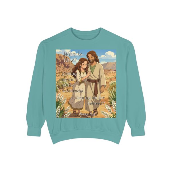 Sweatshirt Unisex Inspirational-with our "Who is this?" from Song of Solomon 8:5 design in ANIME style! Faith Apparel Gospel Fashion Jumper, Pullover - Image 17