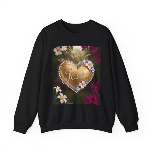 Crewneck Sweatshirt-with our inspirational "Jesus" 'Solid Gold Heart' Design!! Vintage Inspired Faith Apparel, Gospel Fashion Unisex Heavy - Image 8