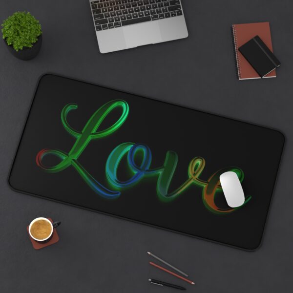 Inspirational Desk Mat with our "Love" 'light in darkness' Design. Mouse Pad, Office Decor Desk Accessory, Gaming Pad, Computer Mat, Non-Slip - Image 8