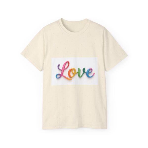 Our inspirational "Love" Design!! on a Christian Unisex Cotton T-Shirt, Faith Spiritual Apparel, Love Gift - Image 2