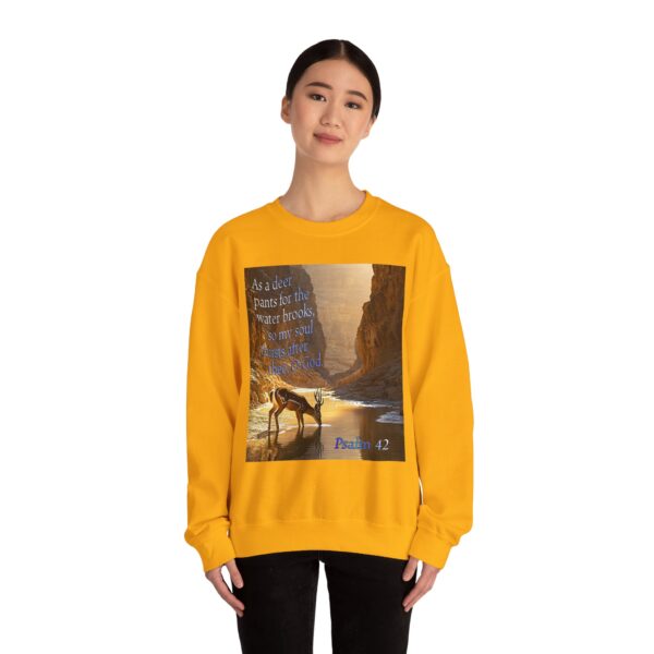 Crewneck Sweatshirt-with our inspirational Psalm 42 'As a Deer Pants' design! Vintage Inspired Faith Apparel, Gospel Fashion Unisex Heavy - Image 12