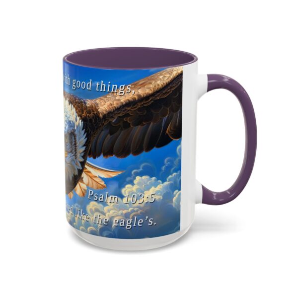 Our inspirational 'Soaring Eagle' and Psalm 103:5 'your youth is renewed like the eagles' design Ceramic Accent Coffee Mug Design is Perfect for Wedding Gifts, Inspirational Decor - Image 58