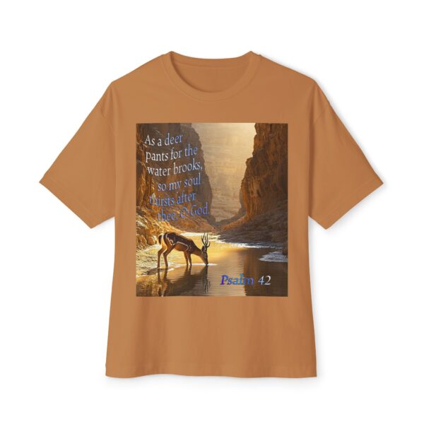 Psalm 42 Deer Panting Unisex Tee, Inspirational Israel Shirt, Oversized Box Tshirt, Religious Graphic Top, Travel Bible Verse Apparel - Image 9
