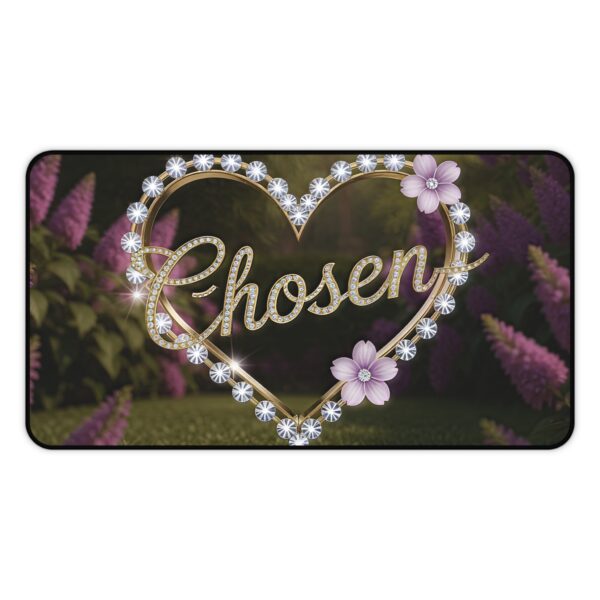 Inspirational Desk Mat "Chosen" 'Diamond Ring Heart' - Mouse Pad, Office Decor Desk Accessory, Gaming Pad, Computer Mat, Non-Slip - Image 4