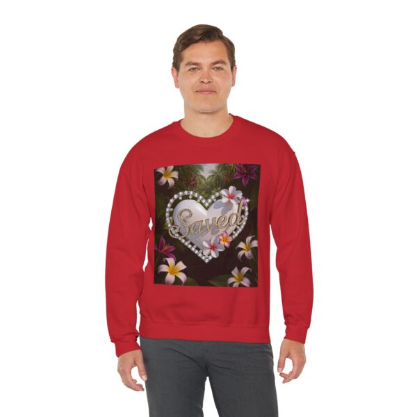 Crewneck Sweatshirt-with our Inspirational "Saved" 'Pure White Heart' Design!! Vintage Inspired Faith Apparel, Gospel Fashion Unisex Heavy - Image 22