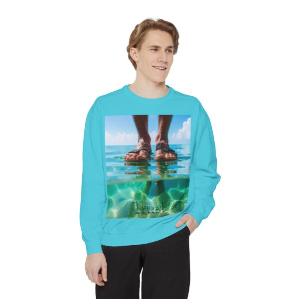 Sweatshirt Unisex Inspirational "Trust"-Walk on Water Design, Christian Apparel, Faith-Based Comfort, Religious Jumper, Gift for Believers - Image 16