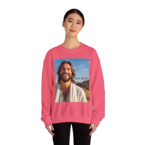 Crewneck Sweatshirt-with our inspirational "Just Jesus" Design!! Vintage Inspired Faith Apparel, Gospel Fashion Unisex Heavy